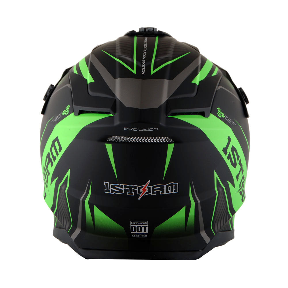 1Storm Adult Motocross Helmet BMX MX ATV Dirt Bike Downhill Mountain Bike Helmet Racing Style H637 + Motorcycle Bluetooth Headset