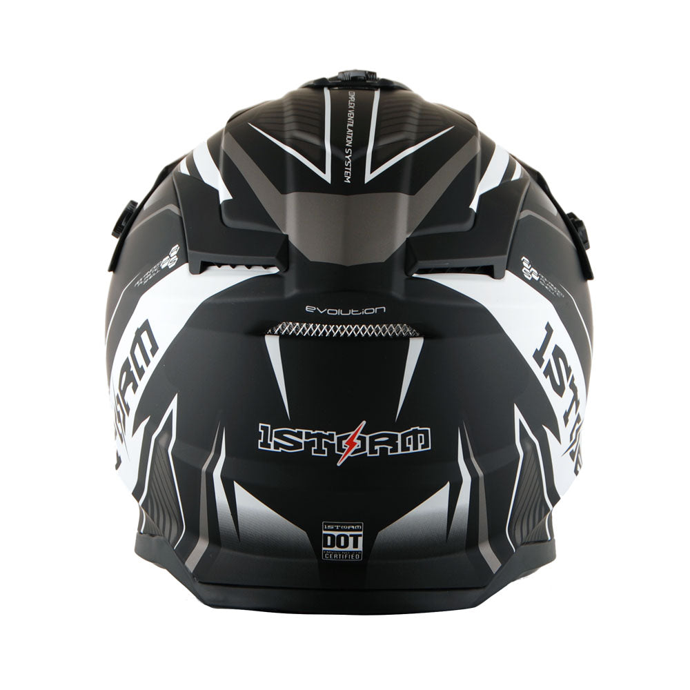 1Storm Adult Motocross Helmet BMX MX ATV Dirt Bike Downhill Mountain Bike Helmet Racing Style H637 + Motorcycle Bluetooth Headset