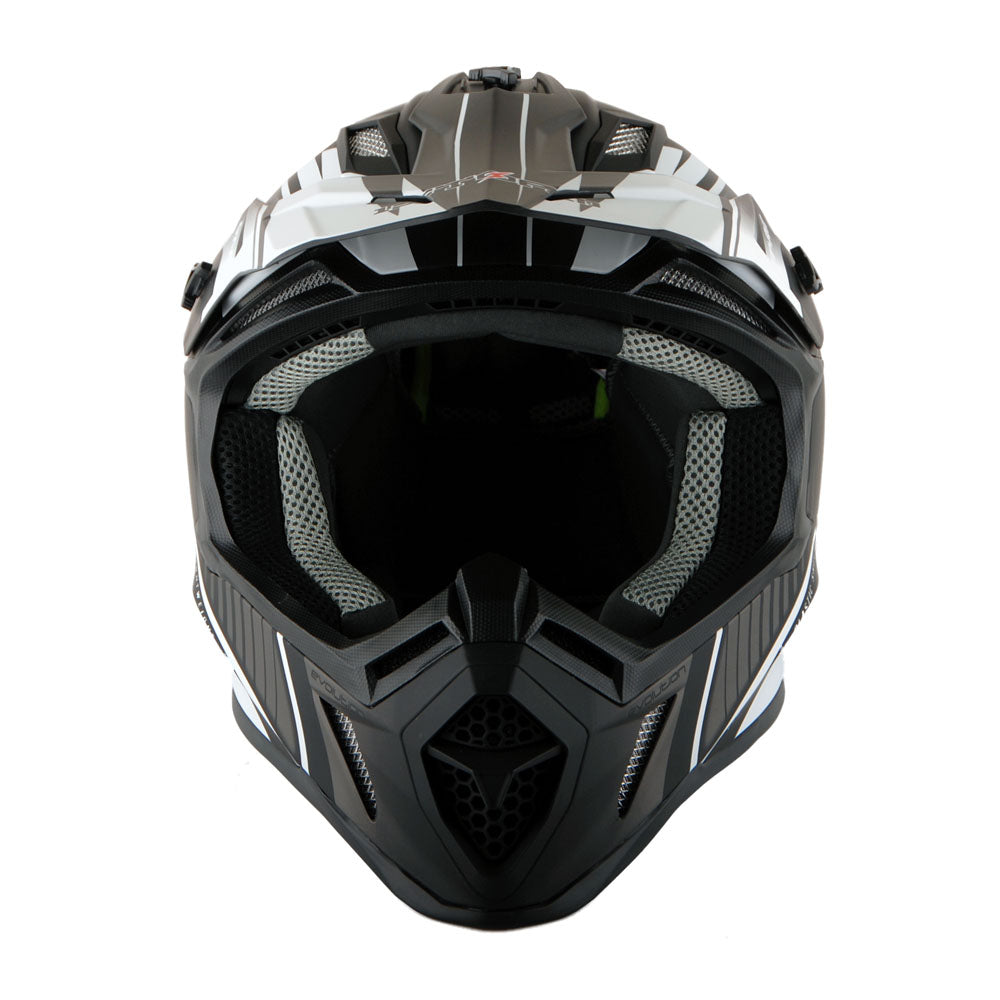 1Storm Adult Motocross Helmet BMX MX ATV Dirt Bike Downhill Mountain Bike Helmet Racing Style H637 + Goggles + Skeleton Glove Bundle