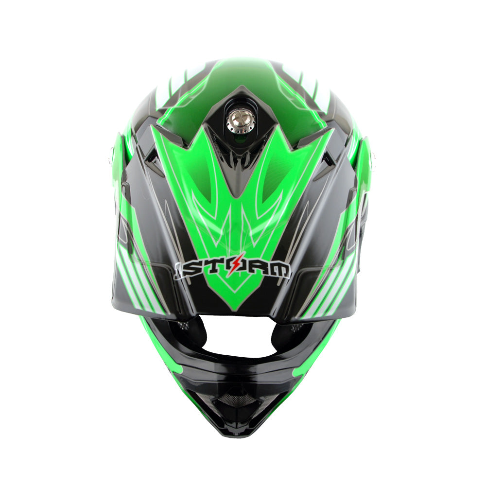 1Storm Adult Motocross Helmet BMX MX ATV Dirt Bike Downhill Mountain Bike Helmet Flying Style H819-5 + Goggles + Skeleton Glove Bundle