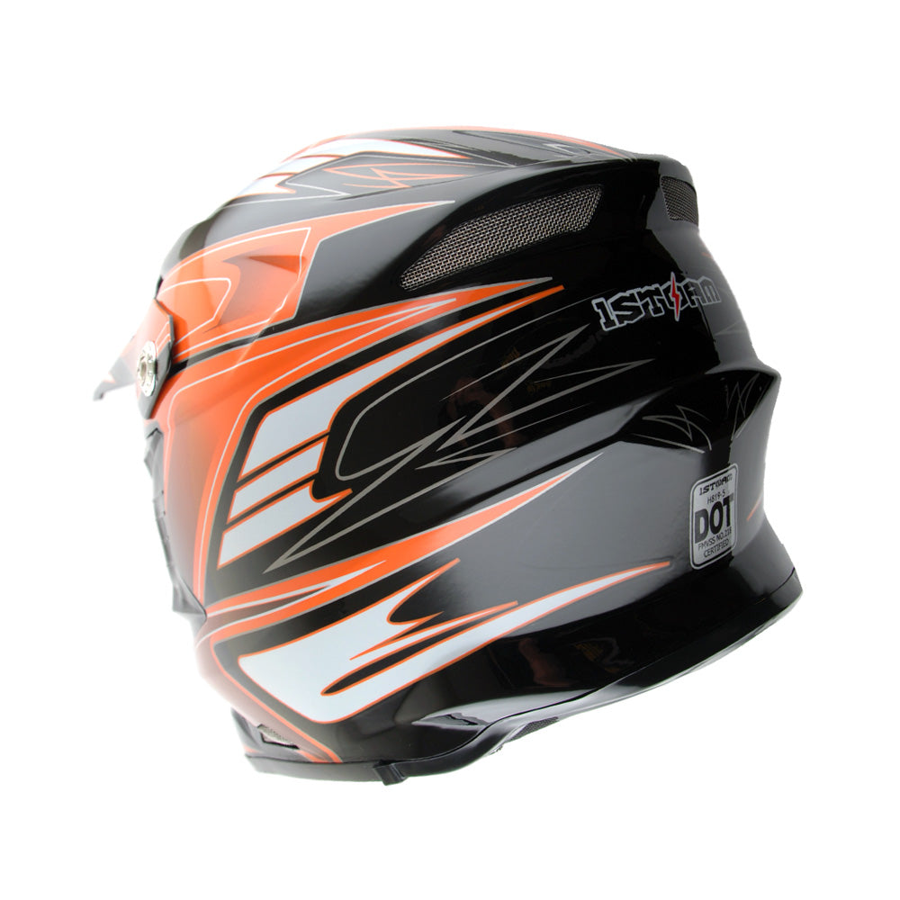 1Storm Adult Motocross Helmet BMX MX ATV Dirt Bike Downhill Mountain Bike Helmet Flying Style H819-5 + Motorcycle Bluetooth Headset: Flying Blue