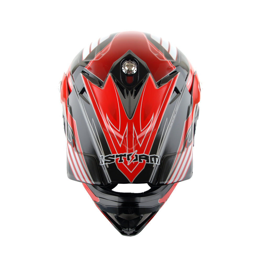 1Storm Adult Motocross Helmet BMX MX ATV Dirt Bike Downhill Mountain Bike Helmet Flying Style H819-5 + Motorcycle Bluetooth Headset: Flying Blue