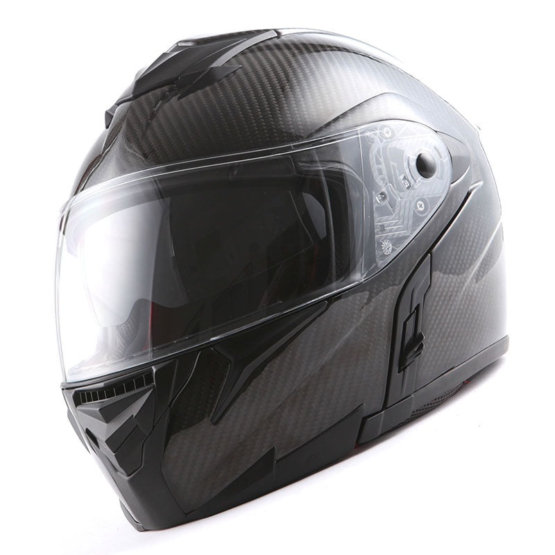 carbon fiber flip up motorcycle helmet MARS Genuine Carbon Fiber Motorcycle Modular Flip up Full Face Helmet Dual Visor: HB-B1