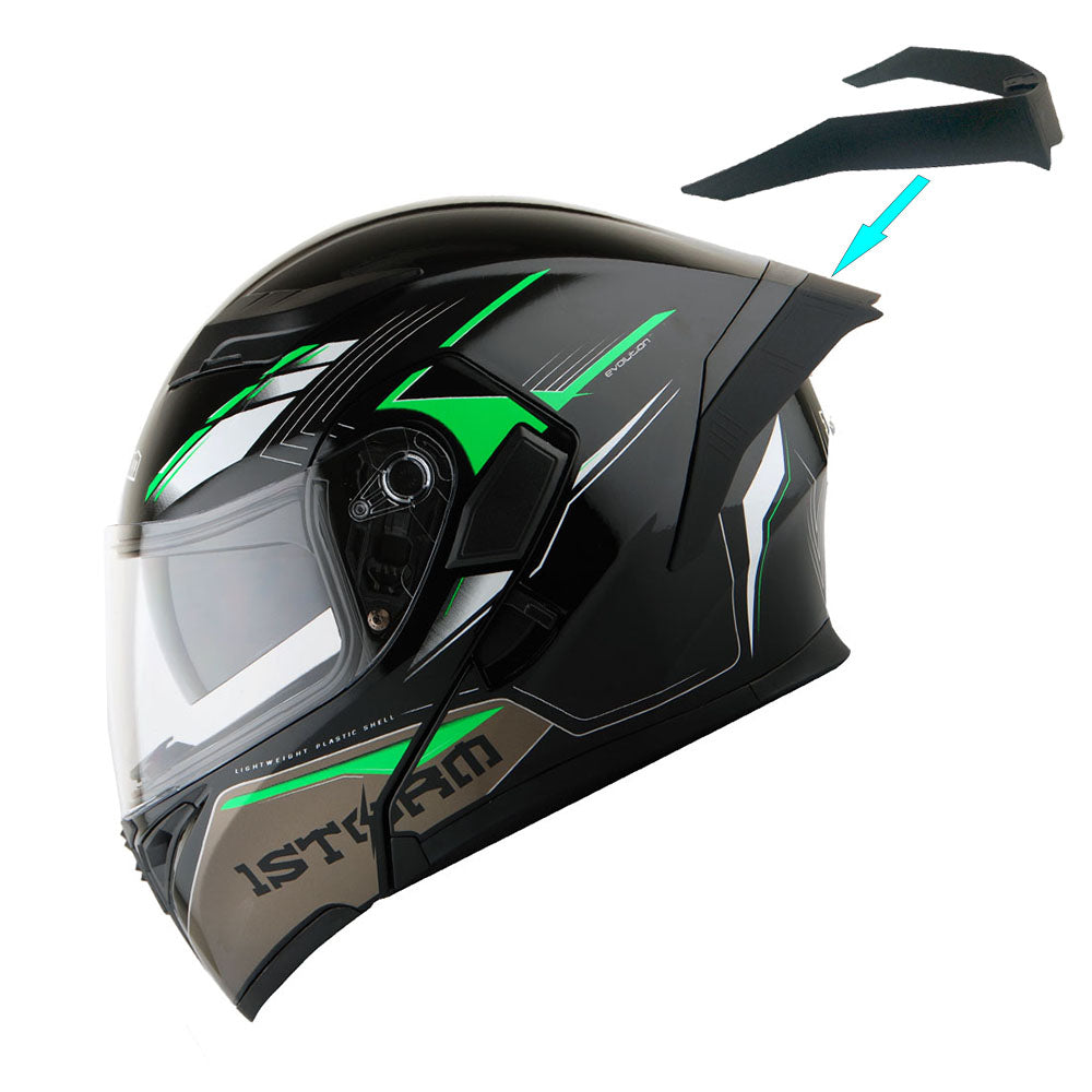 1Storm Motorcycle Modular Full Face Flip up Dual Visor Helmet + Spoiler + Motorcycle Bluetooth Headset: HB89