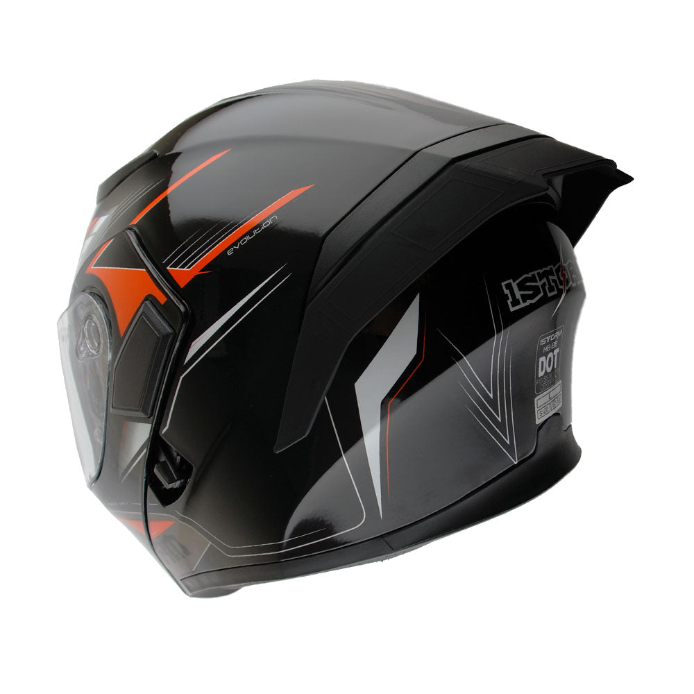 1Storm Motorcycle Modular Full Face Flip up Dual Visor Helmet + Spoiler + Motorcycle Bluetooth Headset: HB89