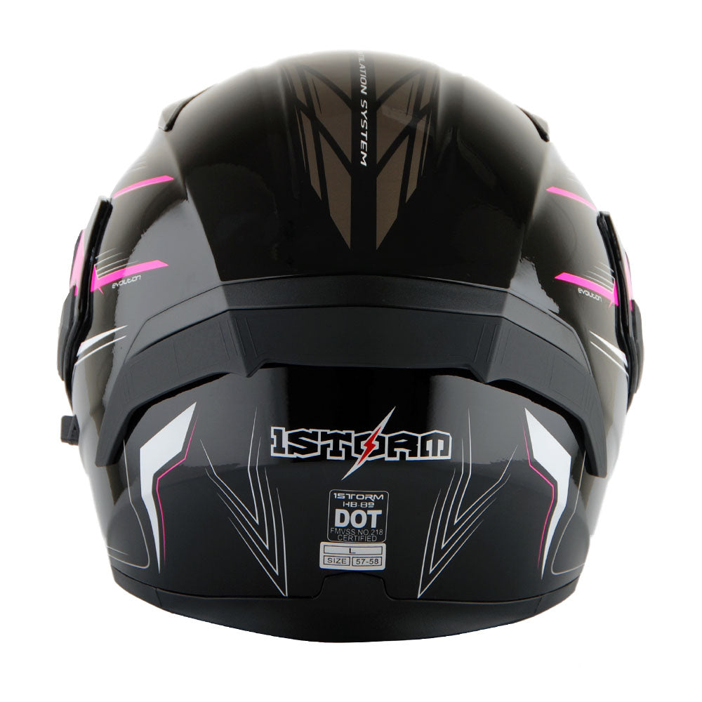 1Storm Motorcycle Modular Full Face Flip up Dual Visor Close Out Helmet + Spoiler: HB89CLS