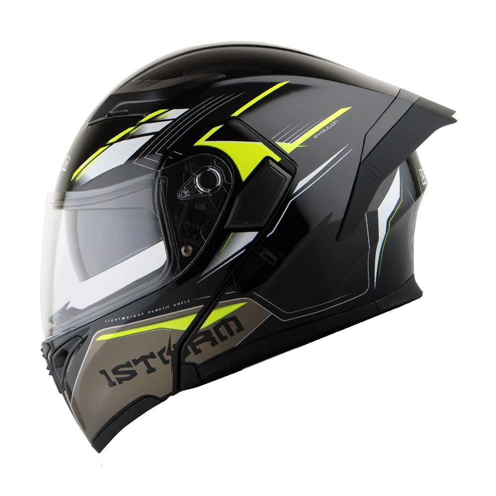 1Storm Motorcycle Modular Full Face Flip up Dual Visor Close Out Helmet + Spoiler: HB89CLS