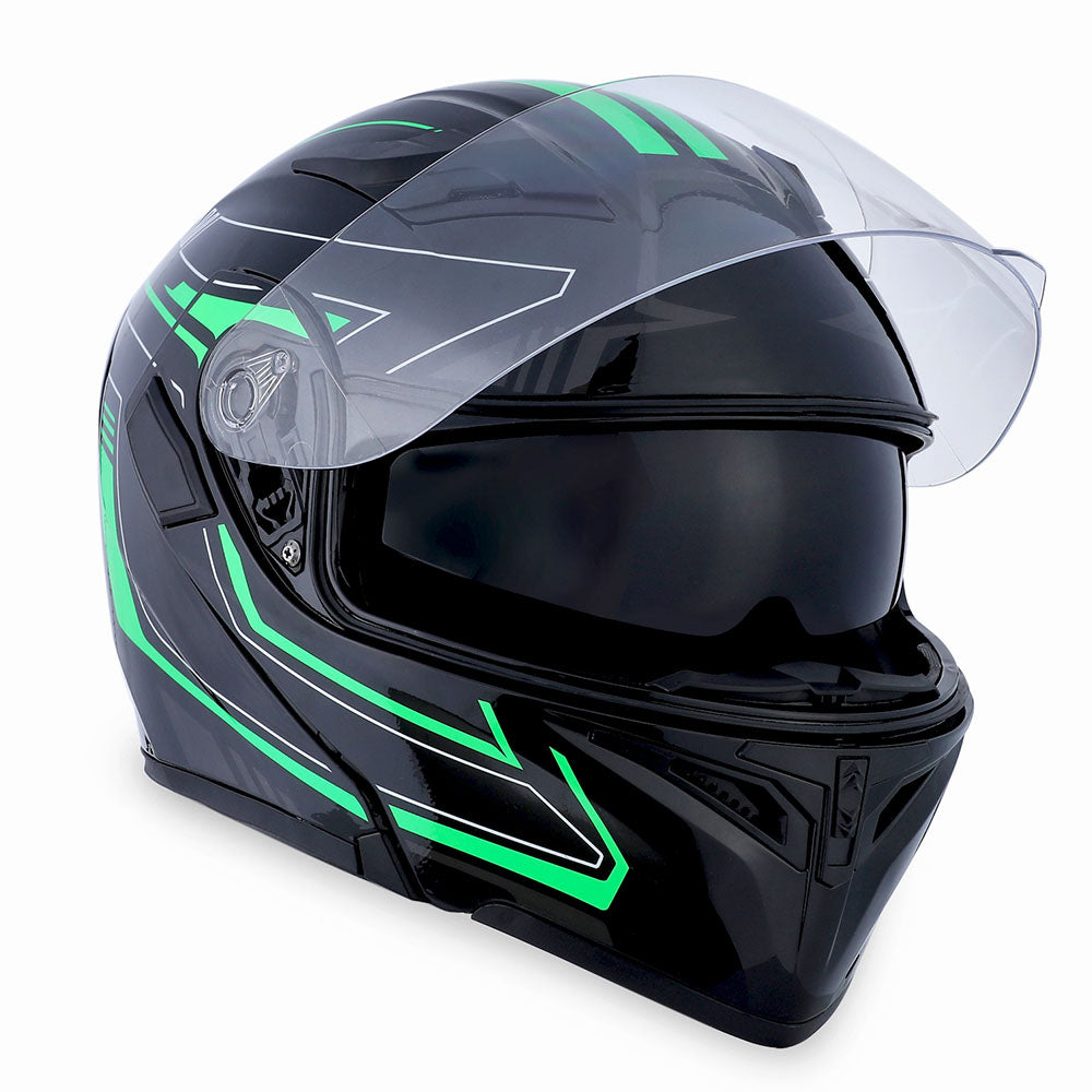 1Storm Motorcycle Modular Full Face Helmet Flip up Dual Visor Sun 