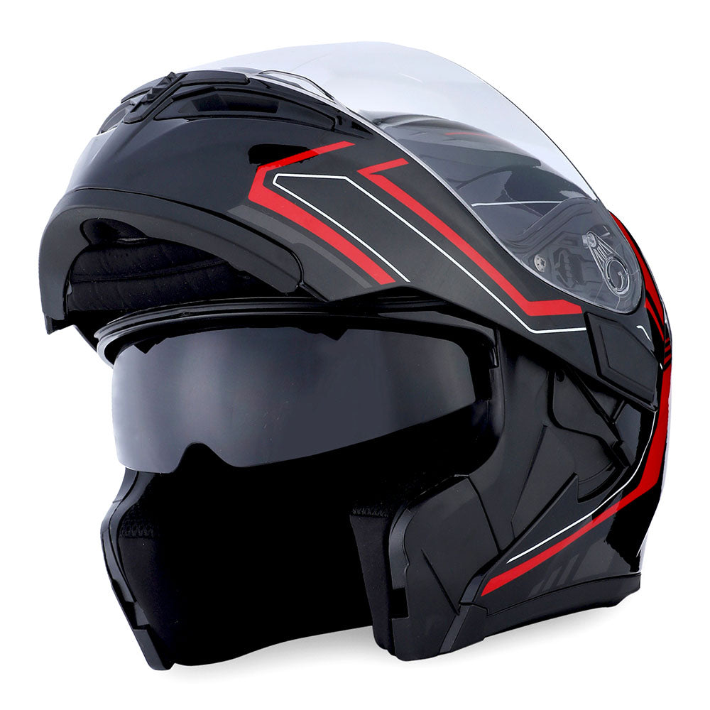 1Storm Motorcycle Modular Full Face Helmet Flip up Dual Visor Sun Shield Close Out Helmet: HB89CLS