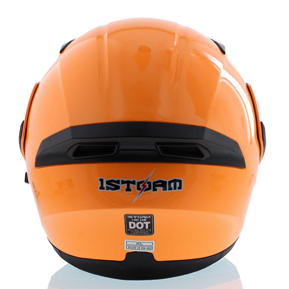 1Storm Motorcycle Modular Full Face Flip up Dual Visor Helmet + Spoiler + Motorcycle Bluetooth Headset: HB89
