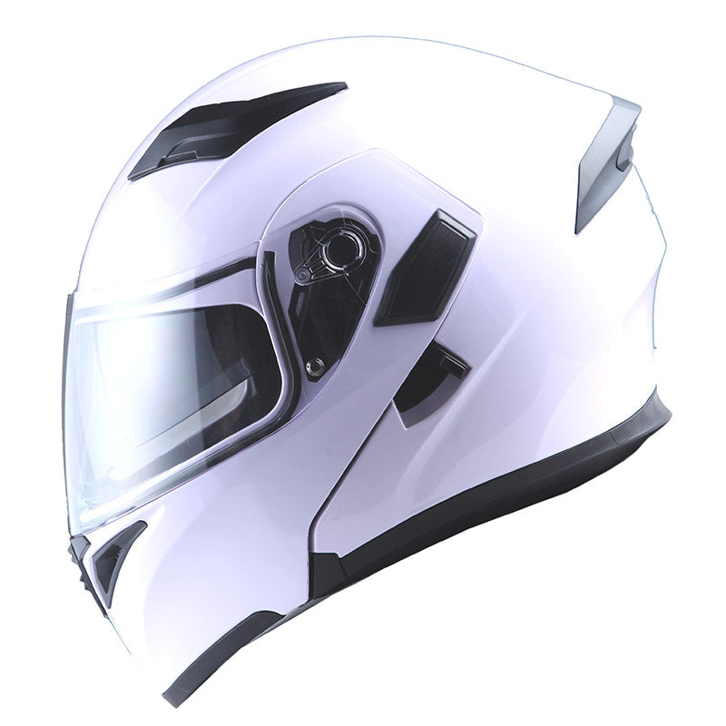 1Storm Motorcycle Modular Full Face Flip up Dual Visor Helmet + Spoiler + Motorcycle Bluetooth Headset: HB89