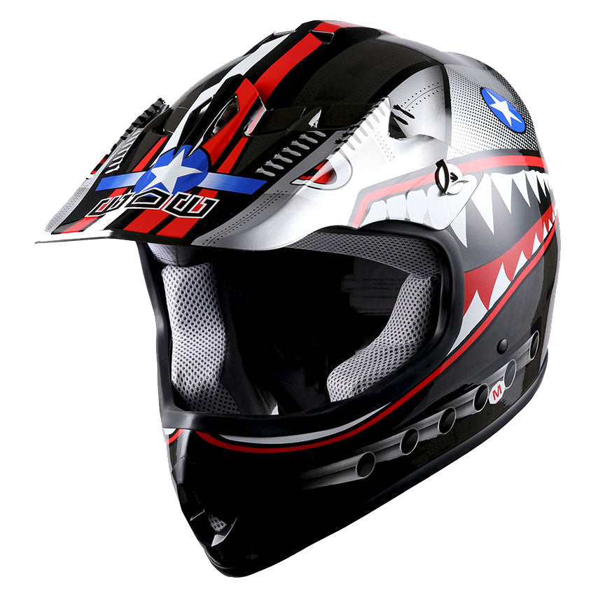 WOW Youth BMX MX ATV Motocross Dirt Bike Close Out Helmet: HBOY-SharkCLS
