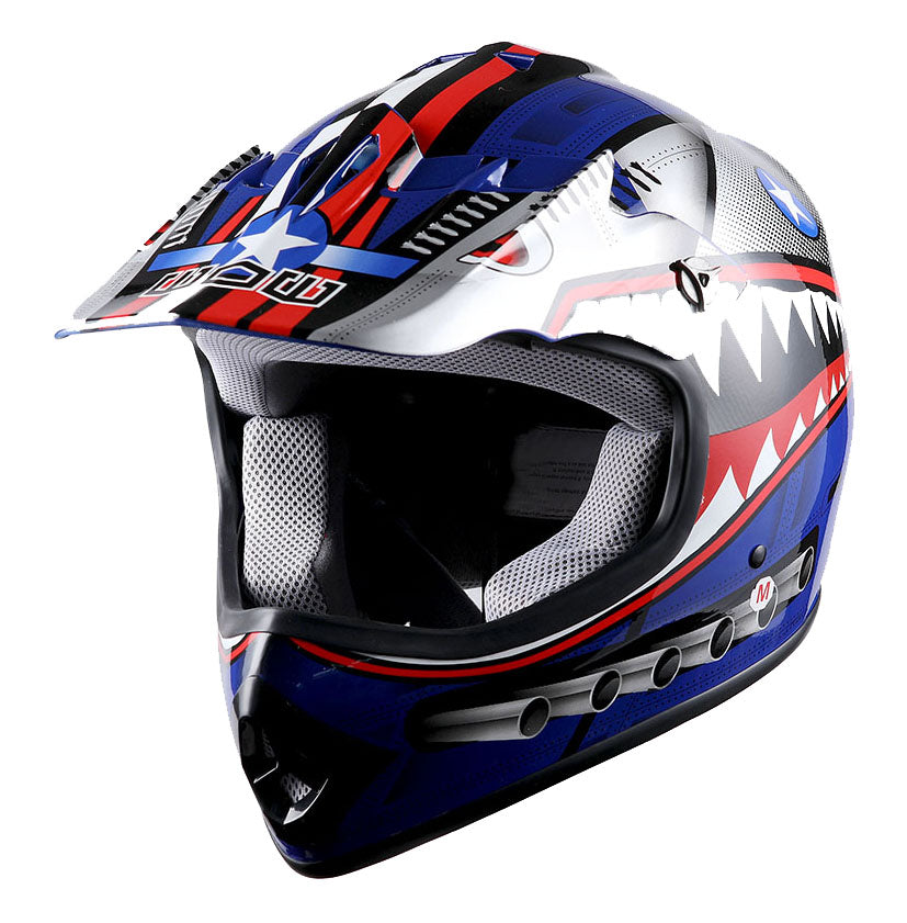 WOW Youth BMX MX ATV Motocross Dirt Bike Close Out Helmet: HBOY-SharkCLS