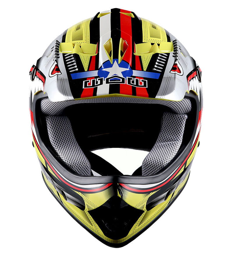 WOW Youth Kids Motocross BMX MX ATV Dirt Bike Helmet Shark + Goggles + Skeleton Glove Bundle: HBOY-K-Shark_Bundle