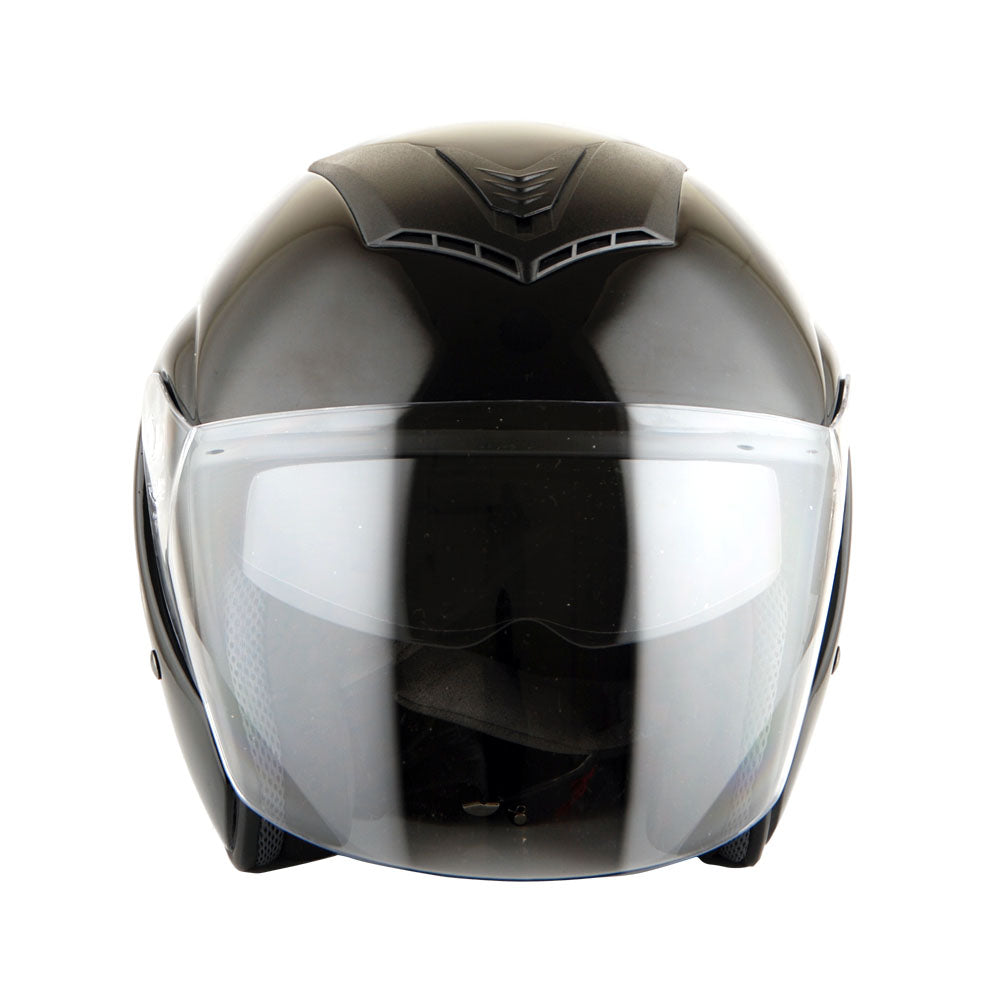 1Storm Motorcycle Open Face Fiber Glass Dual Visor Helmet HB_609 Scooter Classical Knight Bike Samurai + One Extra Clear Shield