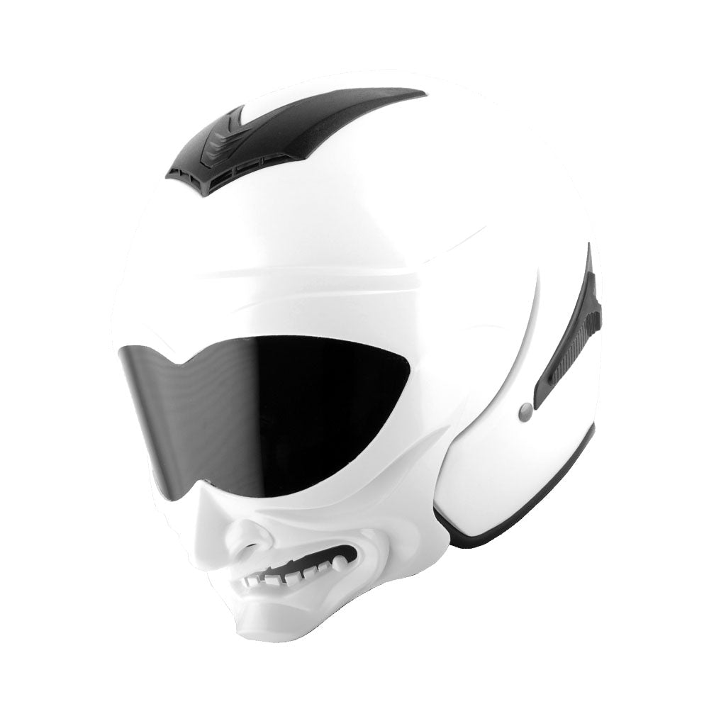1Storm Motorcycle Open Face Fiber Glass Dual Visor Helmet HB_609 Scooter Classical Knight Bike Samurai + Motorcycle Bluetooth Headset