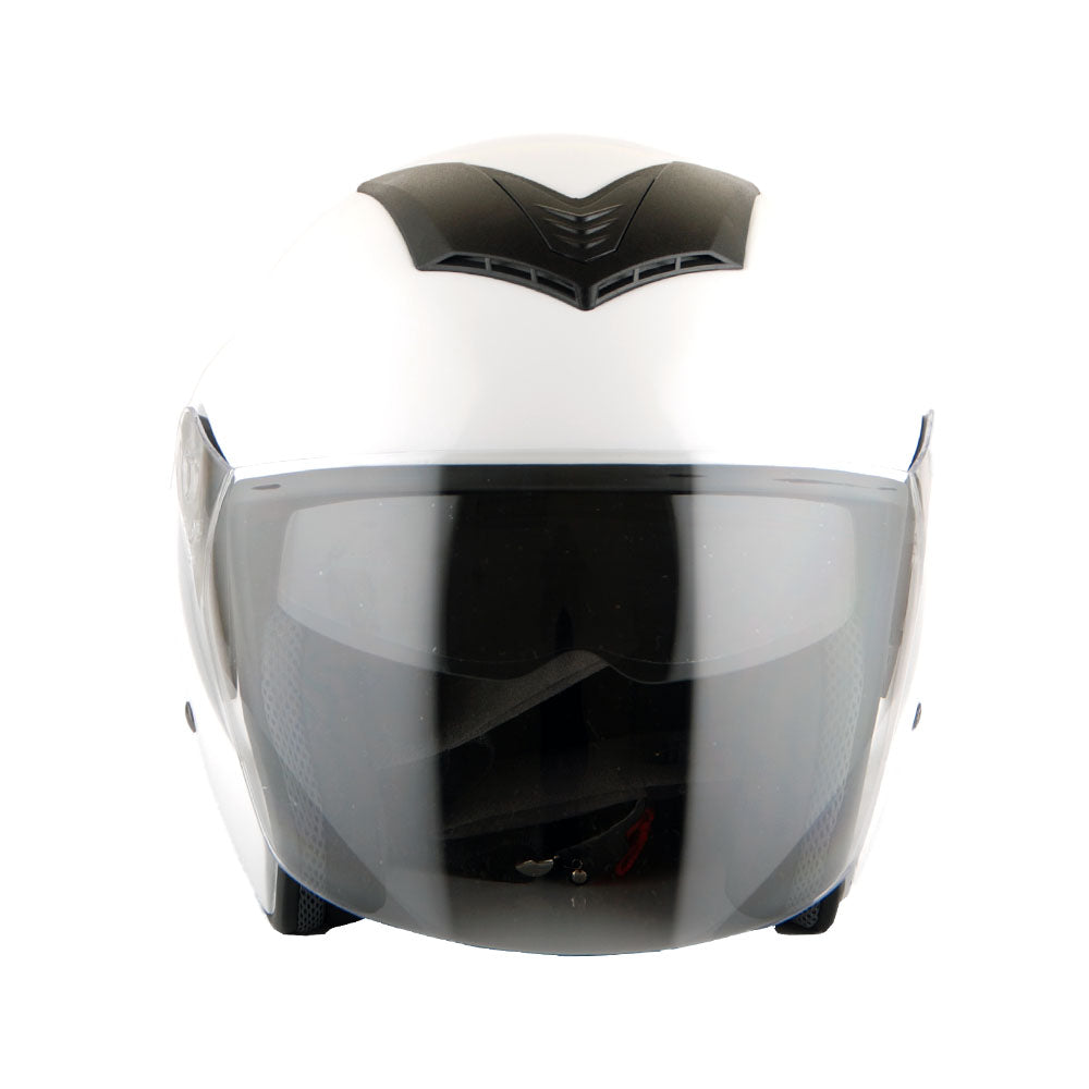 1Storm Motorcycle Open Face Fiber Glass Dual Visor Helmet HB_609 Scooter Classical Knight Bike Samurai + Motorcycle Bluetooth Headset
