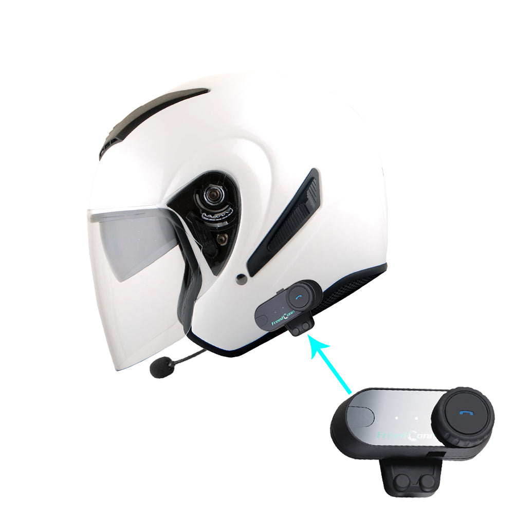 1Storm Motorcycle Open Face Fiber Glass Dual Visor Helmet HB_609 Scooter Classical Knight Bike Samurai + Motorcycle Bluetooth Headset