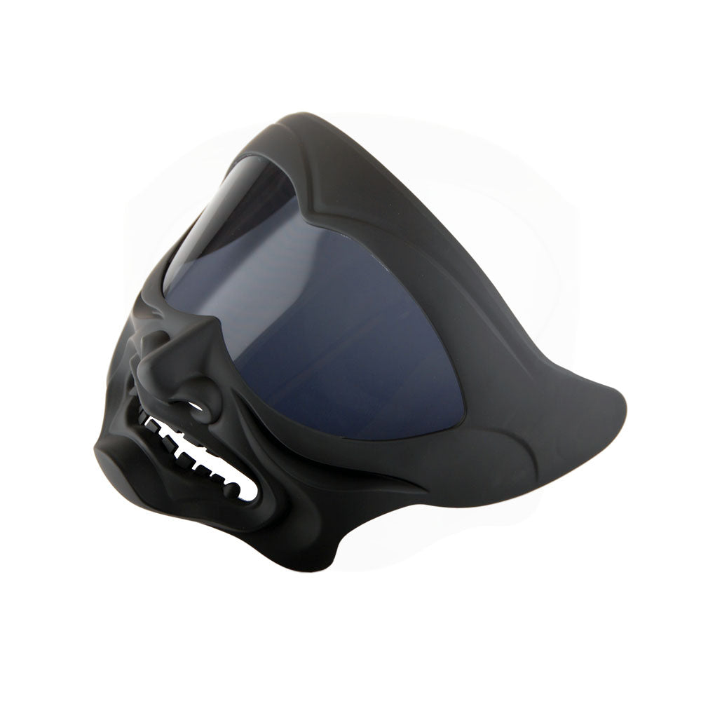 1Storm Motorcycle Open Face Fiber Glass Helmet Scooter HB_609 Front Mask Smoked Lens/Clear Visor Samurai