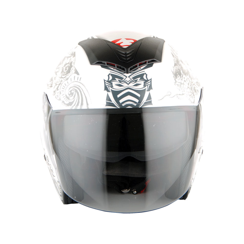 1Storm Motorcycle Open Face Fiber Glass Dual Visor Helmet HB_609