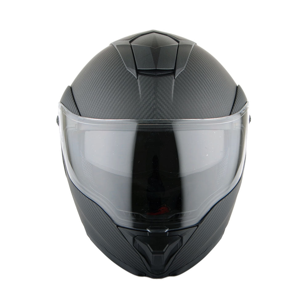 Martian Genuine Real Carbon Fiber Motorcycle Modular Flip up Full Face Helmet HB-BMF-B10 Matt Carbon Black, DOT Approved