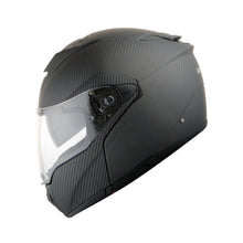 Martian Genuine Real Carbon Fiber Motorcycle Modular Flip up Full Face Helmet + Motorcycle Bluetooth Headset: HB-BMF-B10 Matt Carbon Black