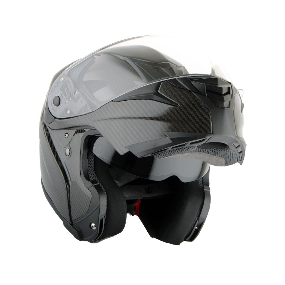 carbon fiber 1storm motorcycle full face helmet Modular Flip up Dual Visor Helmet: HB89 Arrow Orange / S( 53-54 cm 20.9/21.3 Inch ) Martian Genuine Real Carbon Fiber