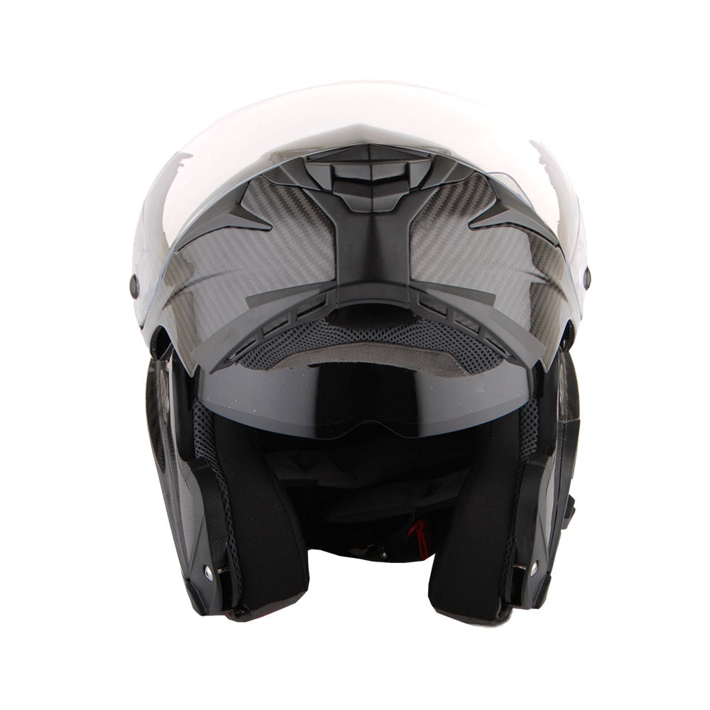 bluetooth adventure motorcycle helmet Martian Genuine Real Carbon Fiber Motorcycle Modular Flip up Full Face – 1Storm Helmet