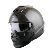 Martian Genuine Real Carbon Fiber Motorcycle Full Face Helmet HB-B2 Open Face Glossy Carbon Black, DOT Approved