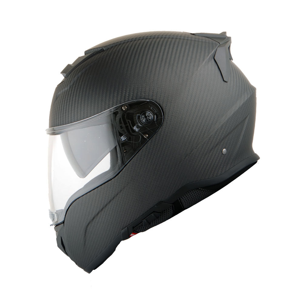 bluetooth carbon fiber motorcycle helmet Martian Genuine Real Carbon Fiber Motorcycle Dual Visor Full Face Helmet + Motorcycle Bluetooth Headset: HB-BNF-B7 Matt Carbon Black