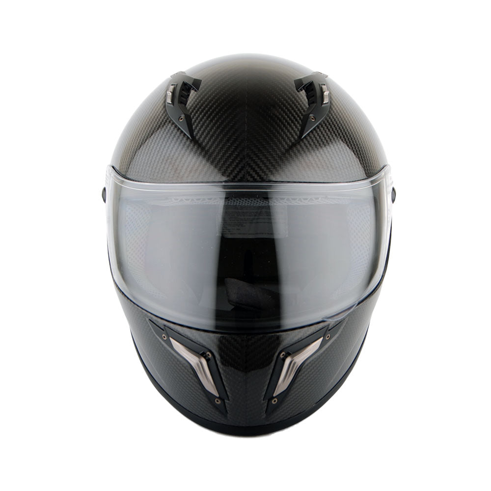 Martian Genuine Real Carbon Fiber Motorcycle Full Face Helmet HB-BFF-L5 Glossy Carbon Black, DOT Approved