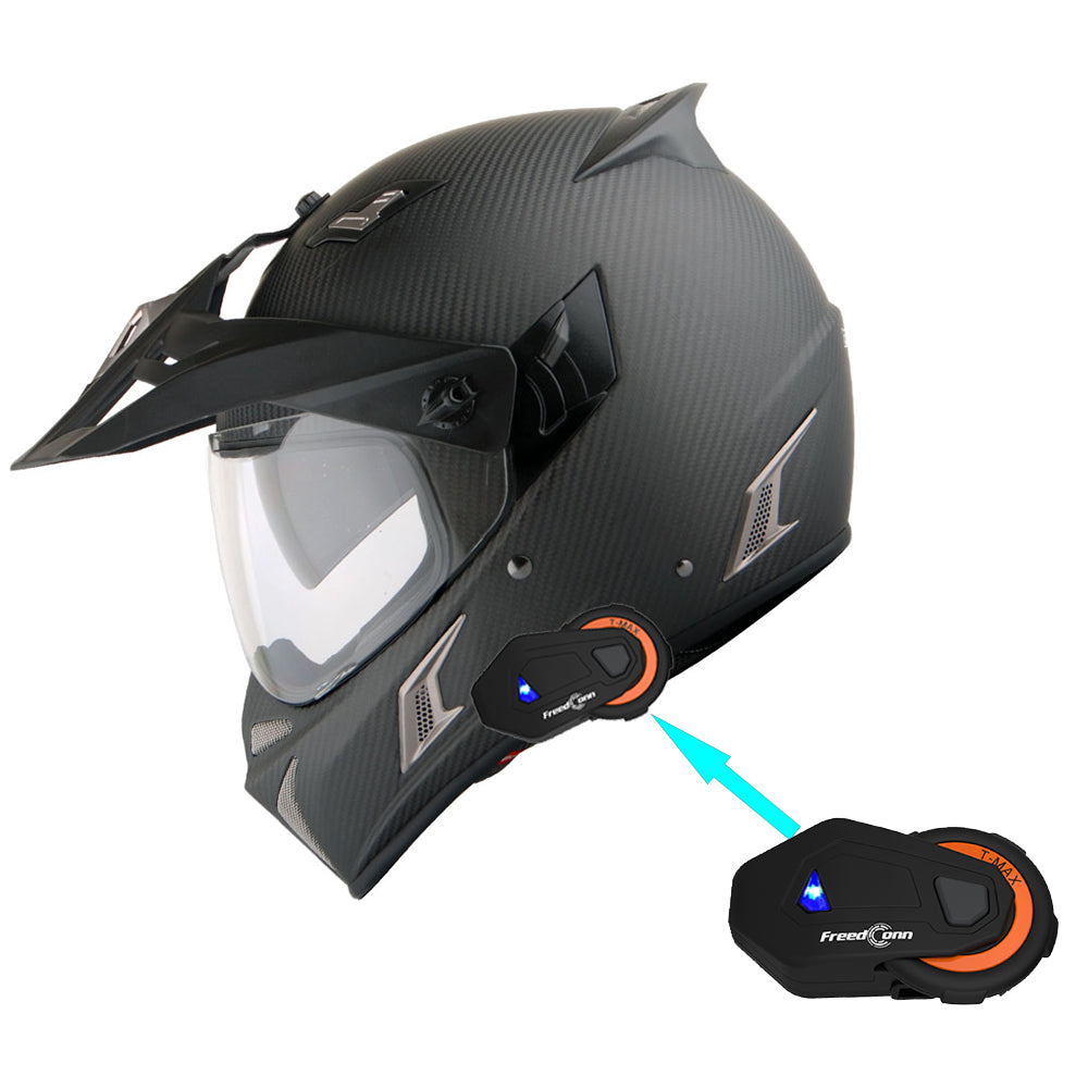 flip up bluetooth motorcycle helmet Martian Genuine Real Carbon Fiber Motorcycle Modular Flip up Full Face Helmet + Motorcycle Bluetooth Headset: HB-BXN-L9 Matt Carbon Black