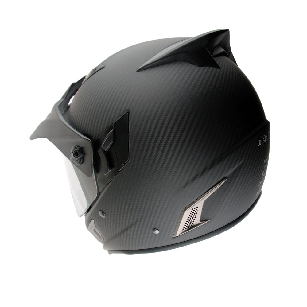 Martian Genuine Real Carbon Fiber Motorcycle Modular Flip up Full Face Helmet HB-BXN-L9 Matt Carbon Black, DOT Approved