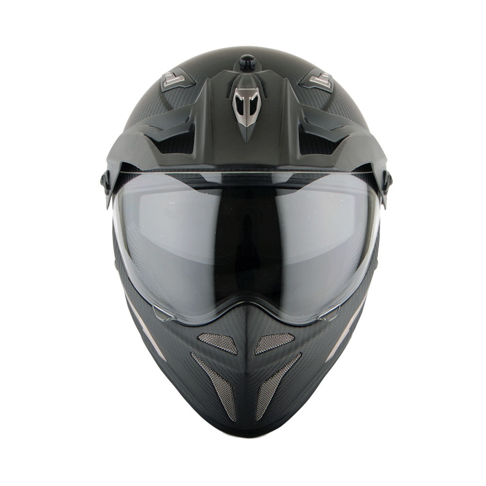 Martian Genuine Real Carbon Fiber Motorcycle Modular Flip up Full Face Helmet HB-BXN-L9 Matt Carbon Black, DOT Approved