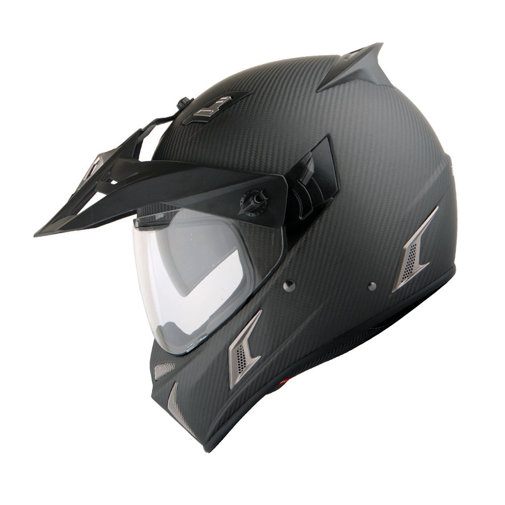 Martian Genuine Real Carbon Fiber Motorcycle Modular Flip up Full Face Helmet HB-BXN-L9 Matt Carbon Black, DOT Approved