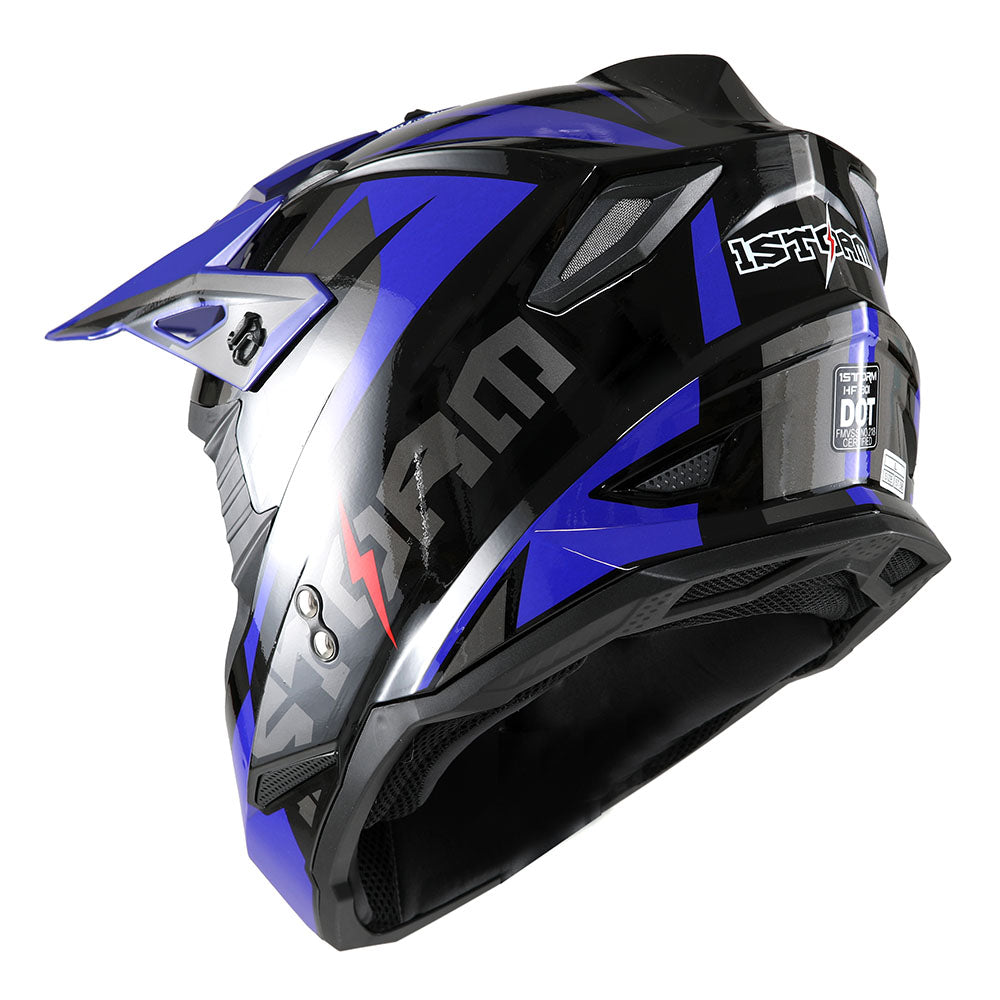 1Storm Youth Motocross Helmet BMX MX Bike Helmet Teenager Racing Style + MX Goggles + MX Skeleton Gloves Bundle: HF801Youth