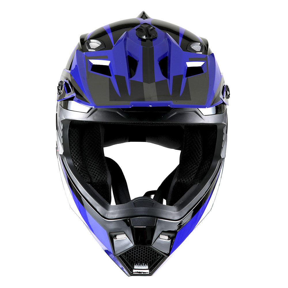 1Storm Youth Motocross Helmet BMX MX Bike Helmet Teenager Racing Style + MX Goggles + MX Skeleton Gloves Bundle: HF801Youth