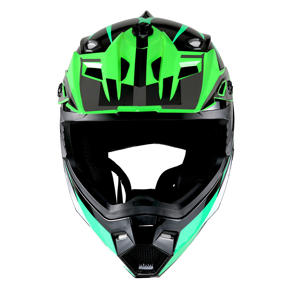 1Storm Youth Motocross Helmet BMX MX Bike Helmet Teenager Racing Style + MX Goggles + MX Skeleton Gloves Bundle: HF801Youth