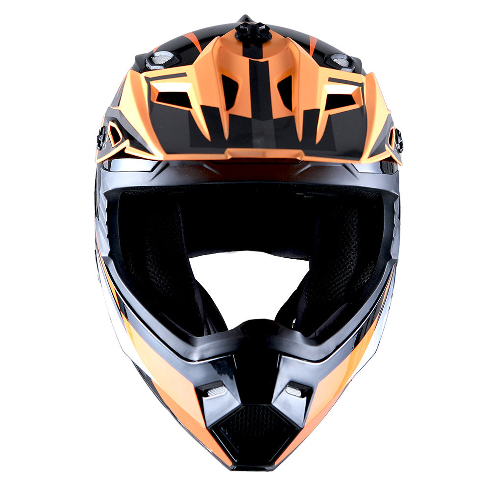 1Storm Youth Motocross Helmet BMX MX Bike Helmet Teenager Racing Style + MX Goggles + MX Skeleton Gloves Bundle: HF801Youth