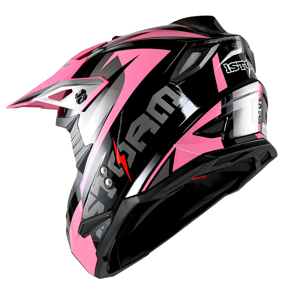 1Storm Youth Motocross Helmet BMX MX Bike Helmet Teenager Racing Style + MX Goggles + MX Skeleton Gloves Bundle: HF801Youth