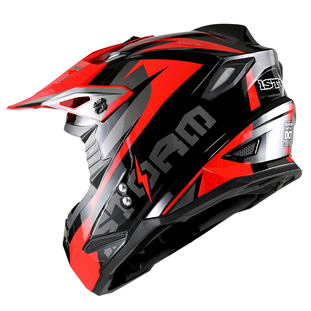 1Storm Youth Motocross Helmet BMX MX Bike Helmet Teenager Racing Style + MX Goggles + MX Skeleton Gloves Bundle: HF801Youth