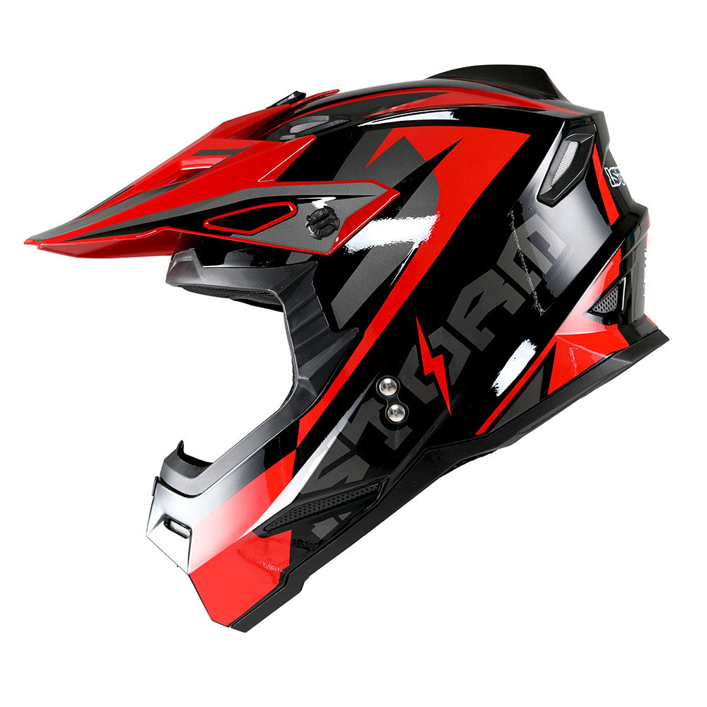 1Storm Youth Motocross Helmet BMX MX Bike Helmet Teenager Racing Style + MX Goggles + MX Skeleton Gloves Bundle: HF801Youth