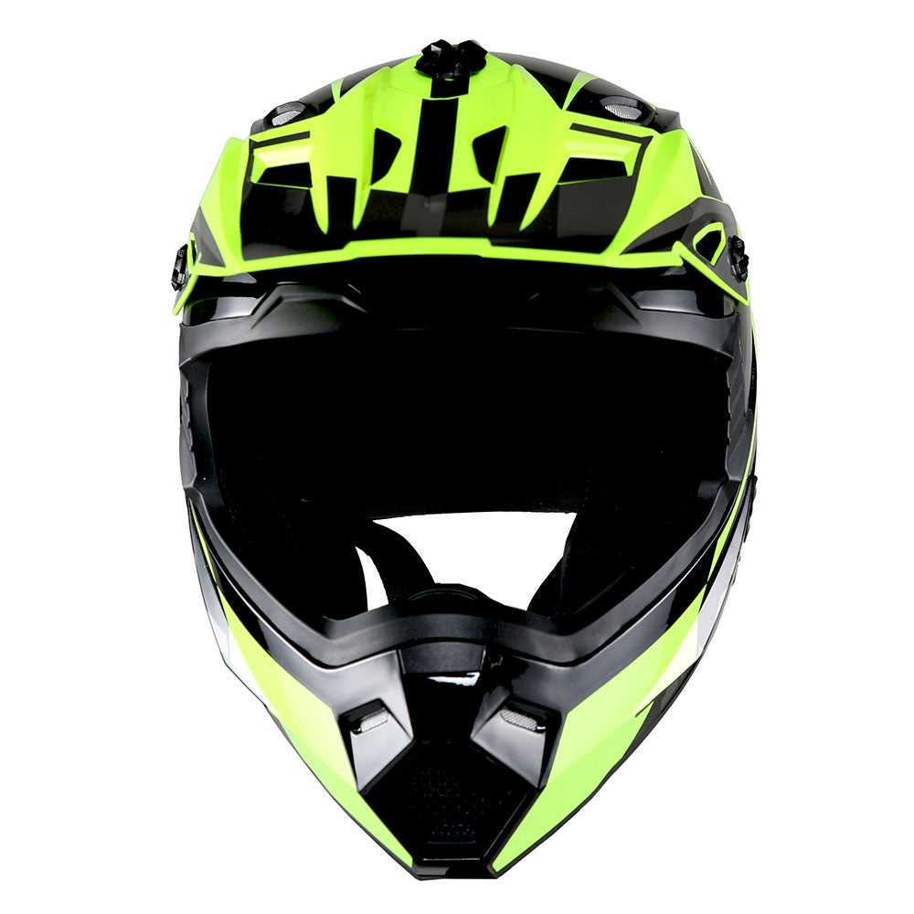 1Storm Youth Motocross Helmet BMX MX Bike Helmet Teenager Racing Style + MX Goggles + MX Skeleton Gloves Bundle: HF801Youth