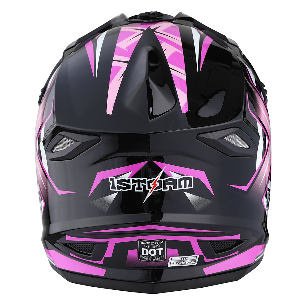 1Storm Adult Motocross Helmet BMX MX ATV Dirt Bike Helmet Racing Style HF801 + Motorcycle Bluetooth Headset