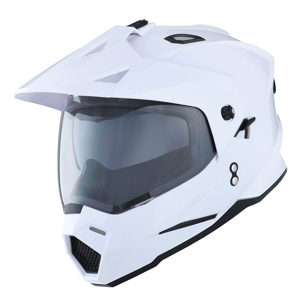 1Storm Dual Sport Motorcycle Motocross Off Road Full Face Helmet Dual Visor HF802 + Motorcycle Bluetooth Headset