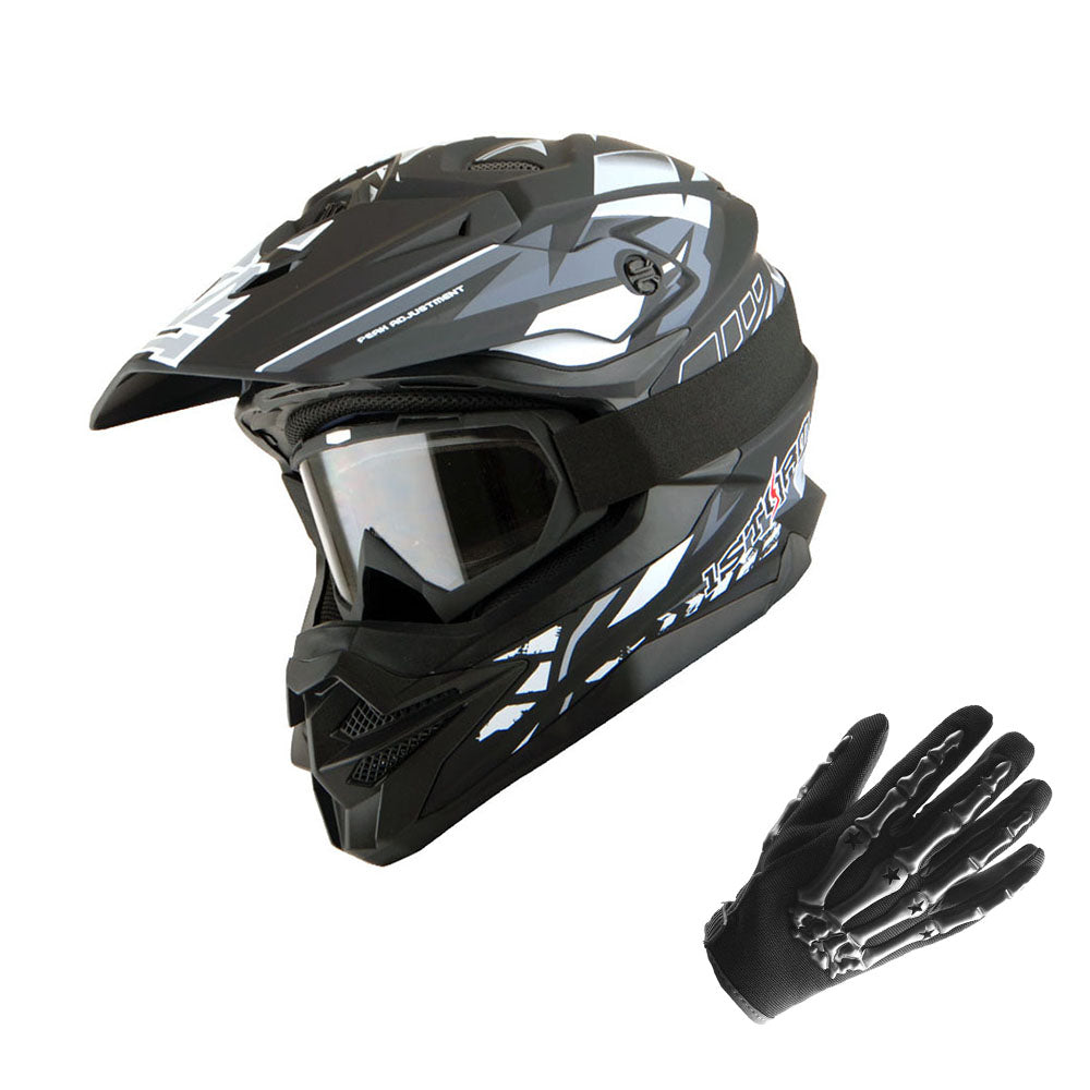 1Storm Motocross Adult Helmet Downhill Mountain Bike Helmet BMX MX ATV Dirt Bike Storm Style HF803 + Goggles + Skeleton Glove Bundle Z Bundle Blue Red 1Storm Motocross Adult Helmet Downhill Mountain Bike Helmet BMX MX ATV Dirt Bike Storm Style HF803 + Goggles + Skeleton Glove Bundle Z Bundle Blue Red