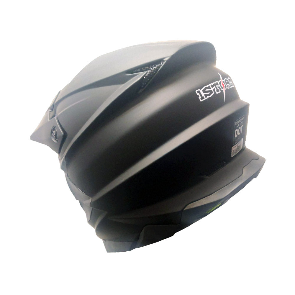 1Storm Motocross Adult Helmet Downhill Mountain Bike Helmet BMX MX ATV Dirt Bike Storm Style HF803 + Goggles + Skeleton Glove Bundle