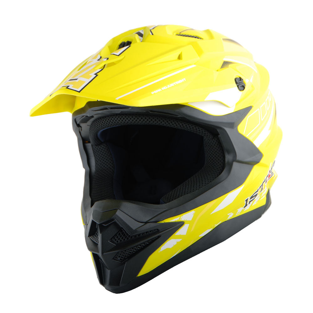 1Storm Motocross Adult Helmet Downhill Mountain Bike Helmet BMX MX ATV Dirt Bike Storm Style HF803 + Goggles + Skeleton Glove Bundle