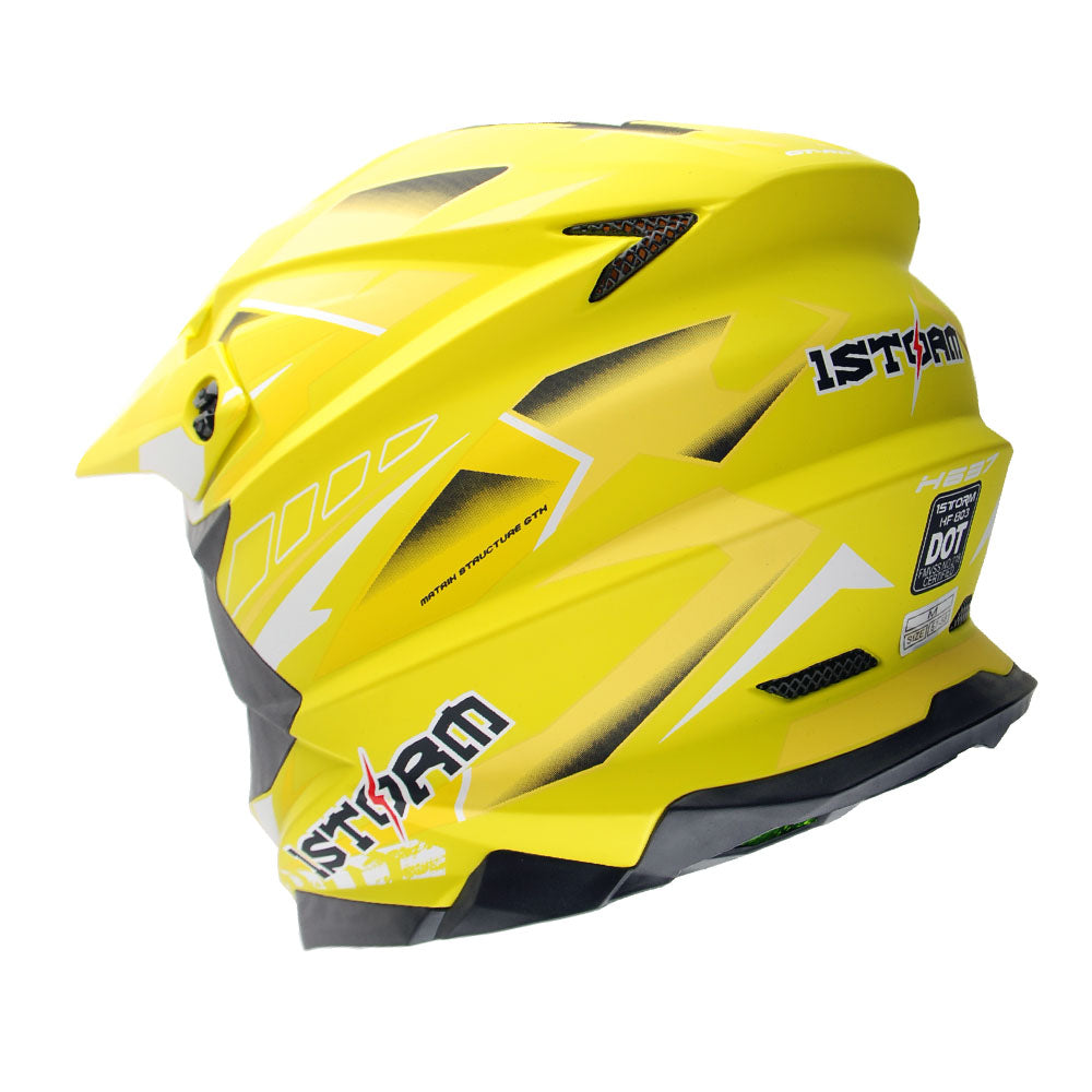 1Storm Motocross Adult Helmet Downhill Mountain Bike Helmet BMX MX ATV Dirt Bike Storm Style HF803 Storm Yellow / S( 53-54 cm 20.9/21.3 Inch ) 1Storm Motocross Adult Helmet Downhill Mountain Bike Helmet BMX MX ATV Dirt Bike Storm Style HF803 Storm Yellow / S( 53-54 cm 20.9/21.3 Inch )