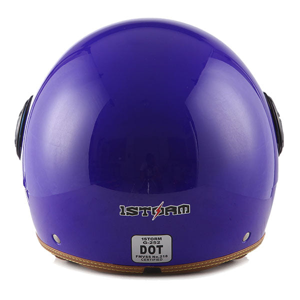 1Storm Motocycle Scooter Bike Open Face/Half Face Helmet Classic: HG252